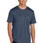 Port & Company Mens Heather Performance Short Sleeve Crewneck T-Shirt - Heather True Navy Blue - COMING SOON