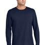 Port & Company Mens Easy Long Sleeve Crewneck T-Shirt - True Navy Blue - COMING SOON