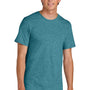 Port & Company Mens Short Sleeve Crewneck T-Shirt - Heather Vivid Teal Blue
