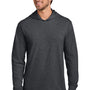 Port & Company Mens Core Cotton Long Sleeve Hooded T-Shirt Hoodie - Heather Dark Grey - NEW