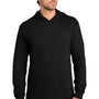 Port & Company Mens Core Cotton Long Sleeve Hooded T-Shirt Hoodie - Jet Black - NEW