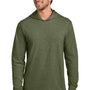 Port & Company Mens Core Cotton Long Sleeve Hooded T-Shirt Hoodie - Heather Olive Drab Green - NEW