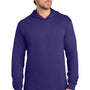 Port & Company Mens Core Cotton Long Sleeve Hooded T-Shirt Hoodie - Team Purple - NEW
