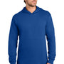 Port & Company Mens Core Cotton Long Sleeve Hooded T-Shirt Hoodie - True Royal Blue - NEW
