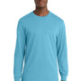 Port & Company Mens Core Long Sleeve Crewneck T-Shirt - Aquatic Blue