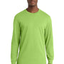 Port & Company Mens Core Long Sleeve Crewneck T-Shirt - Lime Green