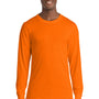 Port & Company Mens Core Long Sleeve Crewneck T-Shirt - Safety Orange