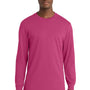 Port & Company Mens Core Long Sleeve Crewneck T-Shirt - Sangria Pink