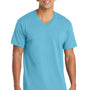 Port & Company Mens Core Short Sleeve V-Neck T-Shirt - Aquatic Blue
