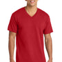 Port & Company Mens Core Short Sleeve V-Neck T-Shirt - Red
