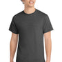 Port & Company Mens Core Short Sleeve Crewneck T-Shirt - Heather Black - NEW