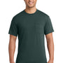 Port & Company Mens Core Short Sleeve Crewneck T-Shirt w/ Pocket - Dark Green