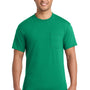 Port & Company Mens Core Short Sleeve Crewneck T-Shirt w/ Pocket - Kelly Green