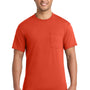 Port & Company Mens Core Short Sleeve Crewneck T-Shirt w/ Pocket - Orange