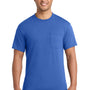 Port & Company Mens Core Short Sleeve Crewneck T-Shirt w/ Pocket - Royal Blue