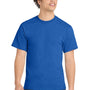 Port & Company Mens Core Short Sleeve Crewneck T-Shirt - Heather Royal Blue - NEW