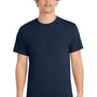 Port & Company Mens Core Short Sleeve Crewneck T-Shirt - True Navy Blue - NEW