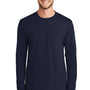 Port & Company Mens Essential Long Sleeve Crewneck T-Shirt - Deep Navy Blue