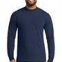 Port & Company Mens Essential Long Sleeve Mock Neck T-Shirt - Navy Blue