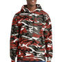 Port & Company Mens Core Pill Resistant Fleece Hooded Sweatshirt Hoodie w/ Pouch Pocket - Red Camo