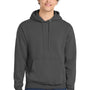 Port & Company Mens Core Pill Resistant Fleece Hooded Sweatshirt Hoodie w/ Pouch Pocket - Coal Grey - NEW