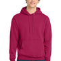 Port & Company Mens Core Pill Resistant Fleece Hooded Sweatshirt Hoodie w/ Pouch Pocket - Flush Pink - NEW
