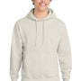 Port & Company Mens Core Pill Resistant Fleece Hooded Sweatshirt Hoodie w/ Pouch Pocket - Heather Oatmeal - NEW