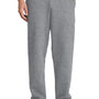 Port & Company Mens Core Pill Resistant Fleece Open Bottom Sweatpants w/ Pockets - Heather Grey