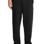 Port & Company Mens Core Pill Resistant Fleece Open Bottom Sweatpants w/ Pockets - Jet Black