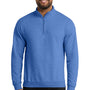 Port & Company Mens Core Fleece 1/4 Zip Sweatshirt - Heather Royal Blue