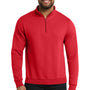 Port & Company Mens Core Fleece 1/4 Zip Sweatshirt - Red