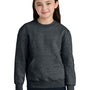 Port & Company Youth Core Fleece Crewneck Sweatshirt w/ Pouch Pocket - Heather Dark Grey - COMING SOON