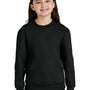 Port & Company Youth Core Fleece Crewneck Sweatshirt w/ Pouch Pocket - Jet Black - COMING SOON