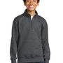 Port & Company Youth Core Fleece 1/4 Zip Sweatshirt - Heather Dark Grey