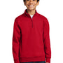 Port & Company Youth Core Fleece 1/4 Zip Sweatshirt - Red