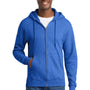 Port & Company Mens Core Pill Resistant Fleece Full Zip Hooded Sweatshirt Hoodie w/ Pockets - Heather Royal Blue