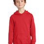 Port & Company Youth Fan Favorite Fleece Hooded Sweatshirt Hoodie w/ Pouch Pocket - Bright Red