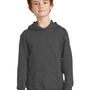 Port & Company Youth Fan Favorite Fleece Hooded Sweatshirt Hoodie w/ Pouch Pocket - Heather Dark Grey