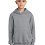 Port & Company Youth Core Pill Resistant Fleece Hooded Sweatshirt Hoodie w/ Pouch Pocket - Heather Grey