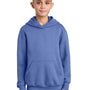 Port & Company Youth Core Pill Resistant Fleece Hooded Sweatshirt Hoodie w/ Pouch Pocket - Carolina Blue