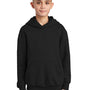 Port & Company Youth Core Pill Resistant Fleece Hooded Sweatshirt Hoodie w/ Pouch Pocket - Jet Black