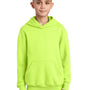 Port & Company Youth Core Pill Resistant Fleece Hooded Sweatshirt Hoodie w/ Pouch Pocket - Neon Yellow