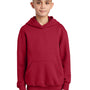 Port & Company Youth Core Pill Resistant Fleece Hooded Sweatshirt Hoodie w/ Pouch Pocket - Red