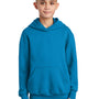 Port & Company Youth Core Pill Resistant Fleece Hooded Sweatshirt Hoodie w/ Pouch Pocket - Sapphire Blue