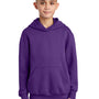 Port & Company Youth Core Pill Resistant Fleece Hooded Sweatshirt Hoodie w/ Pouch Pocket - Team Purple