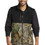 Russell Outdoors Mens Realtree Atlas Water Resistant Colorblock Full Zip Soft Shell Vest - Deep Black/Realtree Edge Camo