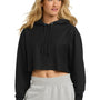 Champion Womens Reverse Weave Cropped Cut Off Hooded Sweatshirt Hoodie - Black