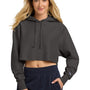Champion Womens Reverse Weave Cropped Cut Off Hooded Sweatshirt Hoodie - Heather Charcoal Grey