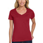 Hanes Womens Perfect-T Short Sleeve V-Neck T-Shirt - Deep Red