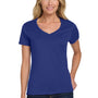 Hanes Womens Perfect-T Short Sleeve V-Neck T-Shirt - Deep Royal Blue